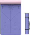 Ciays Yoga Mat High Density Exercise Mat Eco-Friendly TPE Workout Mat Non-Slip Anti-Tear Avoiding Pain in Yoga, Pilates & Floor Exercises for Men & Women, Black, Purple, Grey, 72"L x 24"W x 1/4''